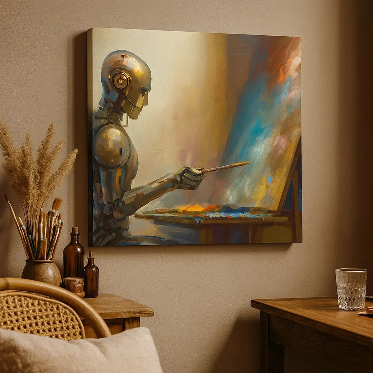 Cuadro sobre lienzo - Impresión de Imagen - Arte del futuro - 30x30 cm