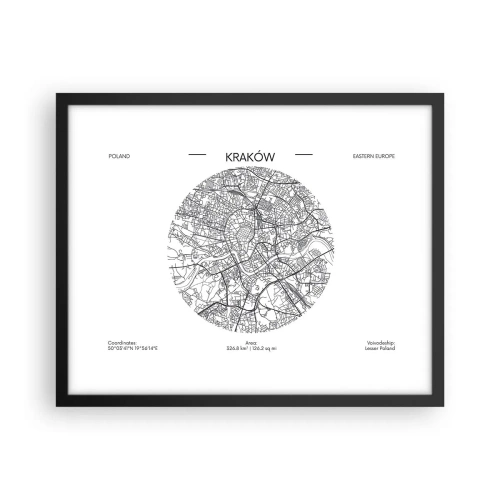 Póster en marco negro - Anatomía de Cracovia - 50x40 cm