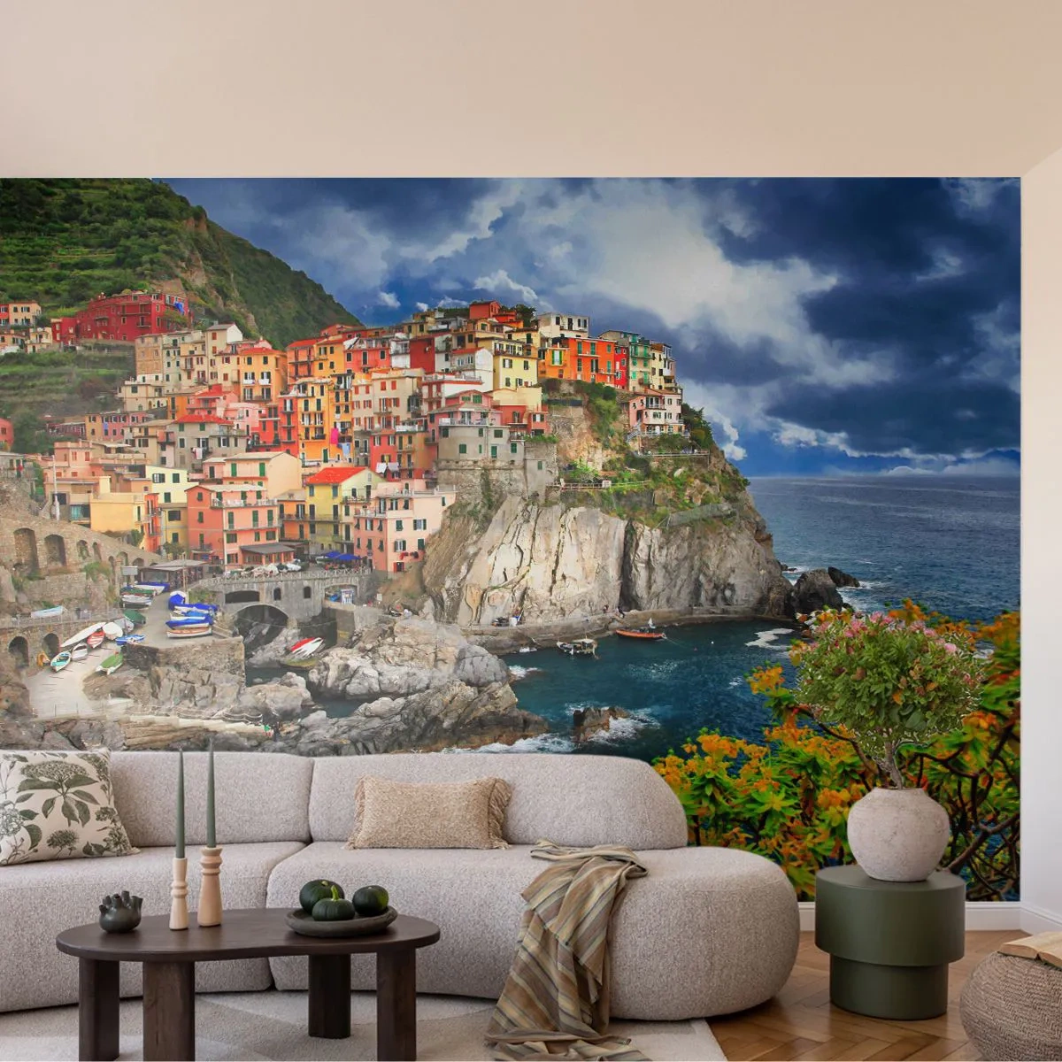 Fotomural Standard Eco - En el acantilado - Paisaje, Arquitectura, Italia - 200x140 cm
