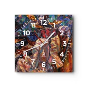 Reloj de pared - Reloj de vidrio - En un ritmo mágico - 30x30 cm