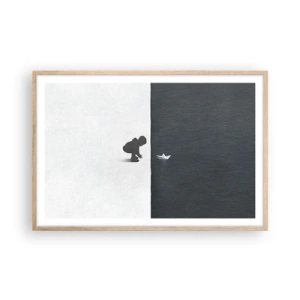 Póster en marco roble claro - Una gran expedición náutica - 91x61 cm