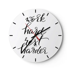 Reloj de pared - Reloj de vidrio - Balance de vida - 40x40 cm
