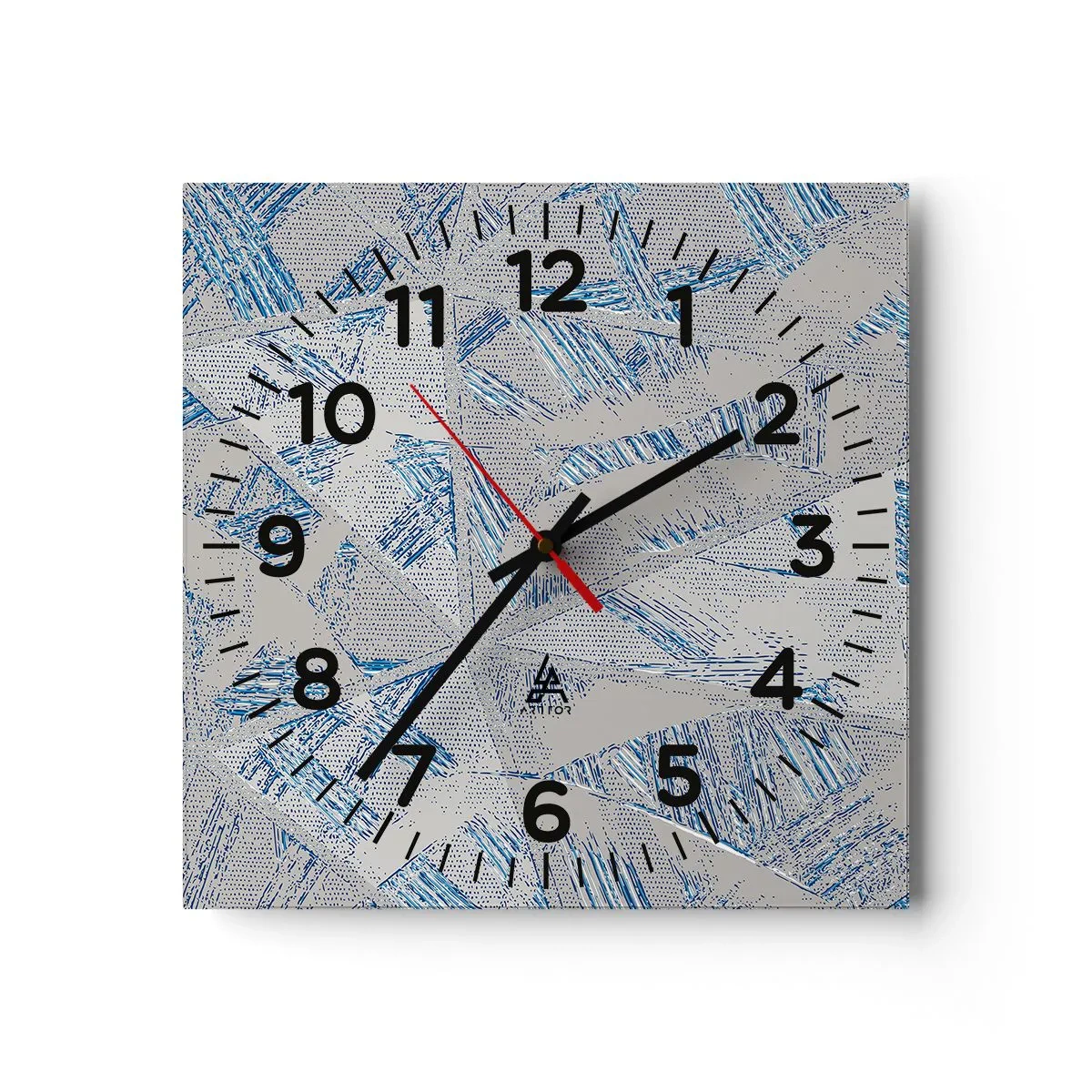 Reloj de pared - Reloj de vidrio - En un laberinto gris azulado - 40x40 cm