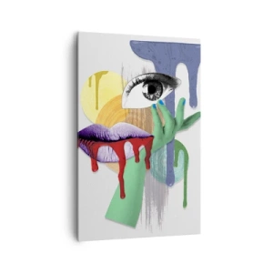 Cuadro sobre lienzo - Impresión de Imagen - Retrato deconstruido con elementos abstractos - 80x120cm - Un retrato deconstruido - Decoración de pared moderna para salón y dormitorio ARTTOR
