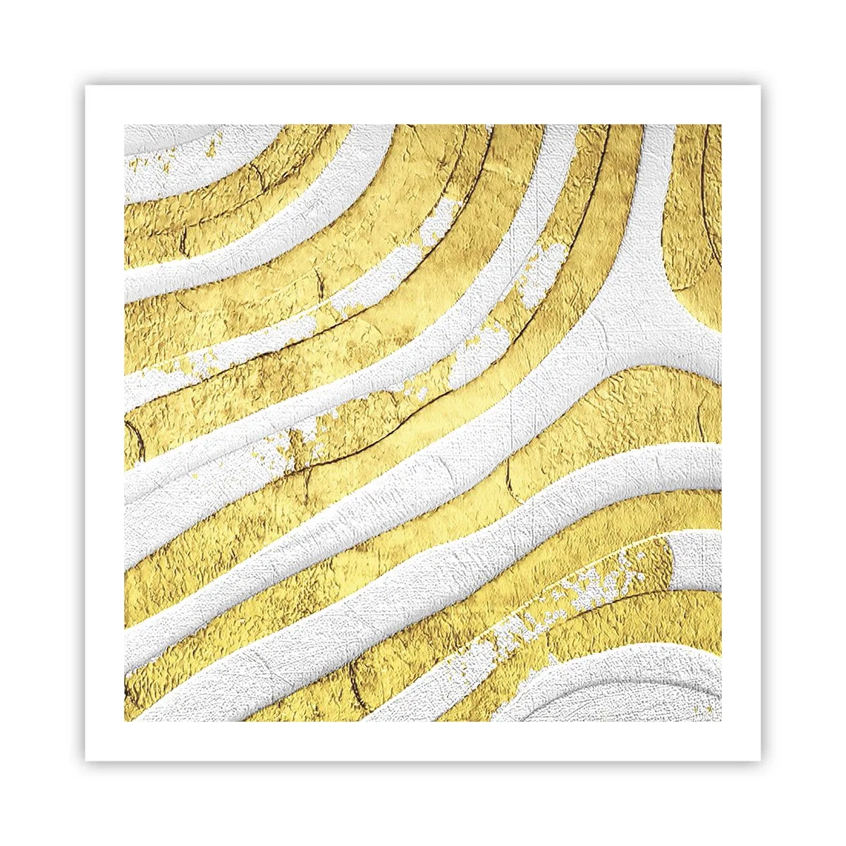 Póster - Una composición en blanco y oro - 60x60 cm