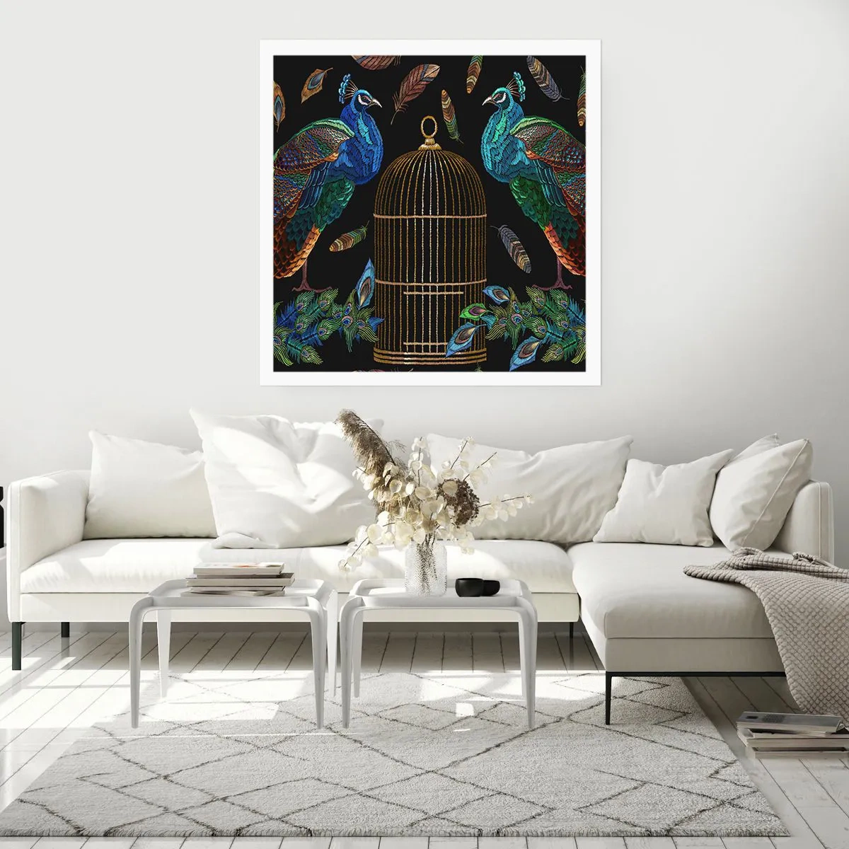 Póster - Con plumajes reales - 40x40 cm