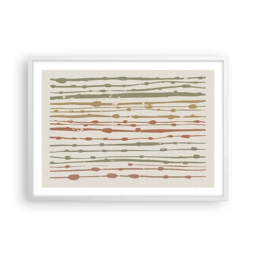 Póster en marco blanco - Composición de notas musicales - 70x50 cm