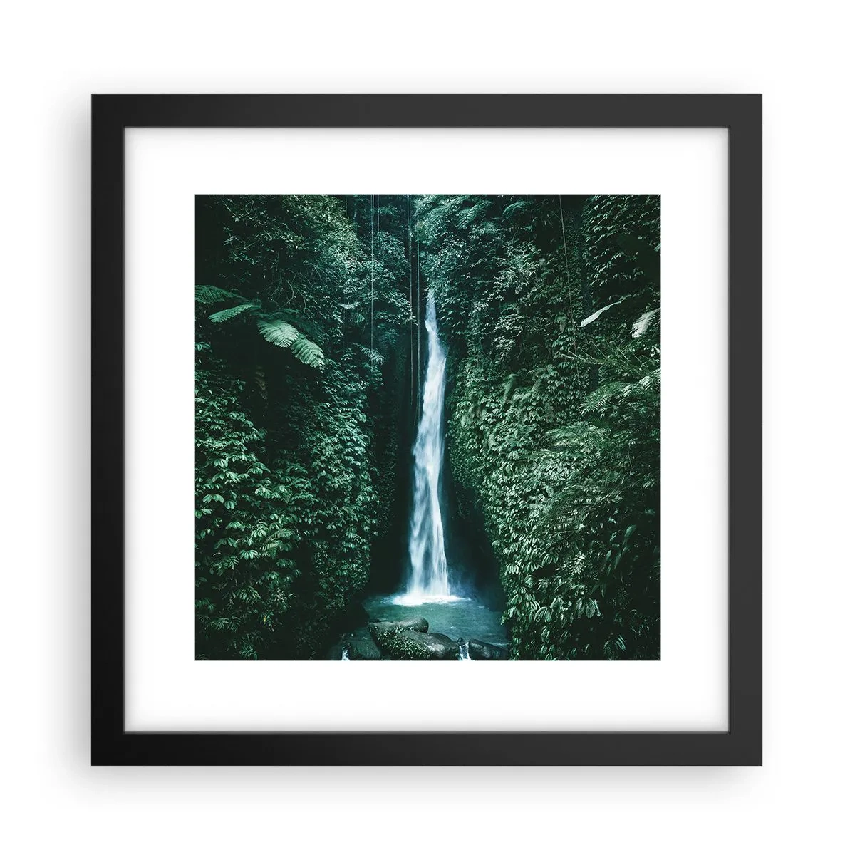 Póster en marco negro - Balneario tropical - 30x30 cm