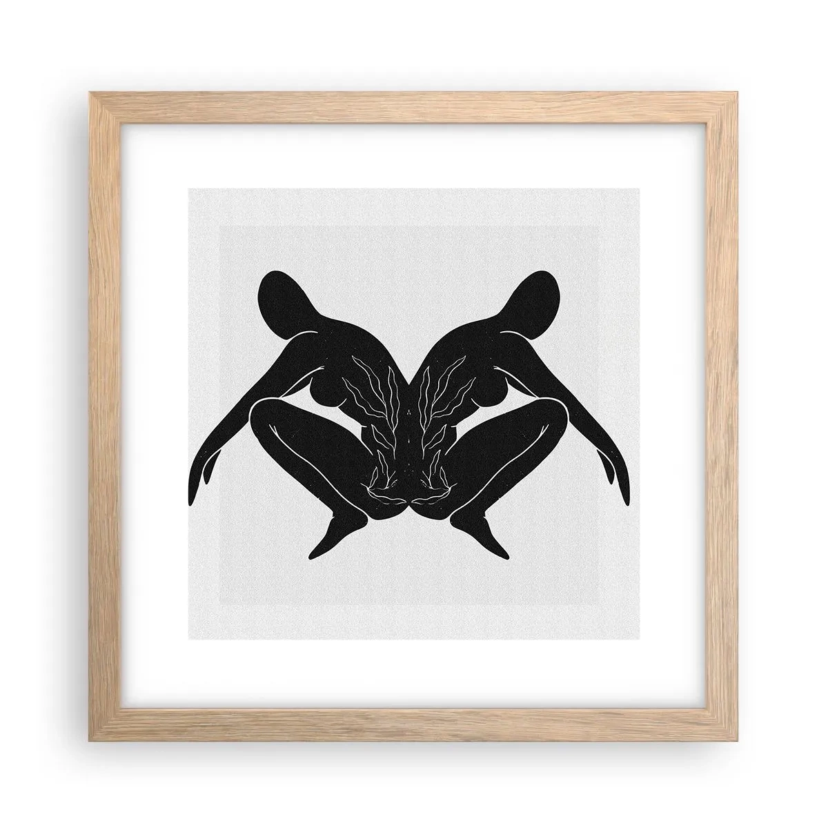 Póster en marco roble claro - Un alma compartida - 30x30 cm