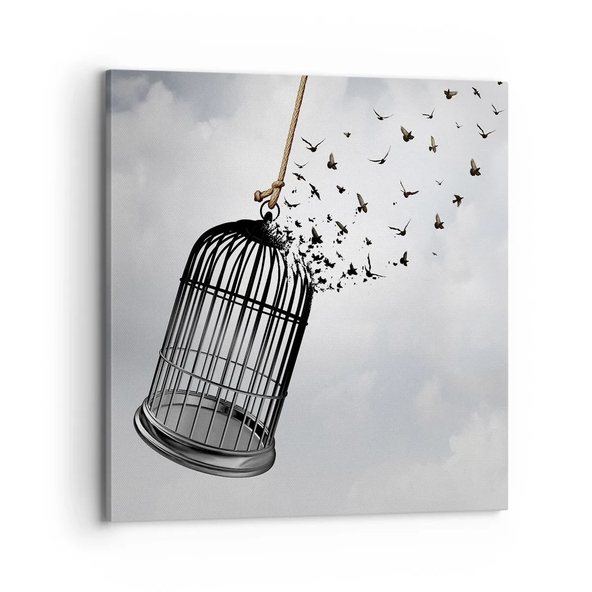 Cuadro sobre lienzo - Impresión de Imagen - Fe... Esperanza... ¡Libertad! - 70x70 cm