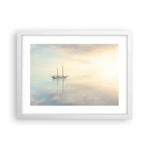 Póster en marco blanco - En un mar de silencio - 40x30 cm