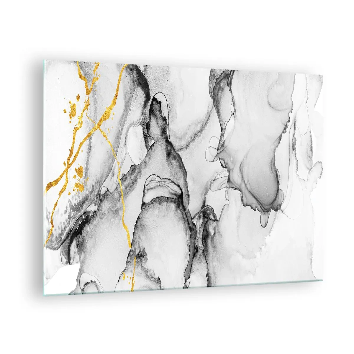 Cuadro sobre vidrio - Impresiones sobre Vidrio - Composición con motivo de oro - 70x50 cm