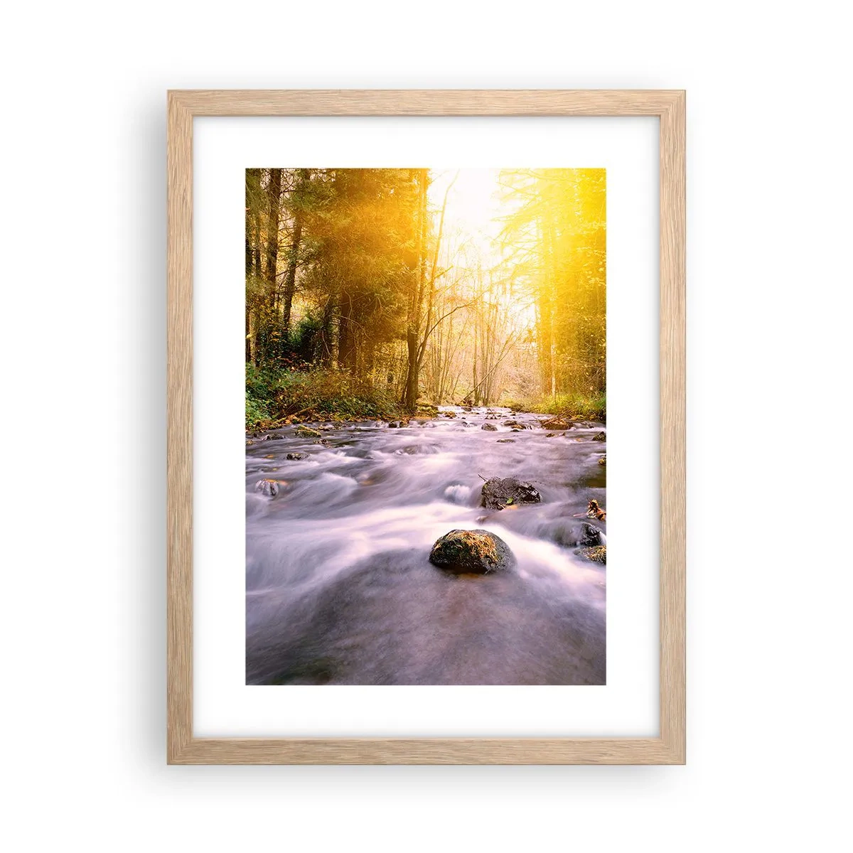 Póster en marco roble claro - Malaquita en un marco de plata y oro - 30x40 cm