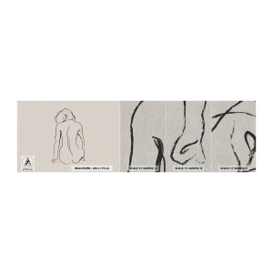 Muestra de fotomural Premium Sand - Esbozos de una espalada - Acto, Línea, Dibujo - 100x30 cm