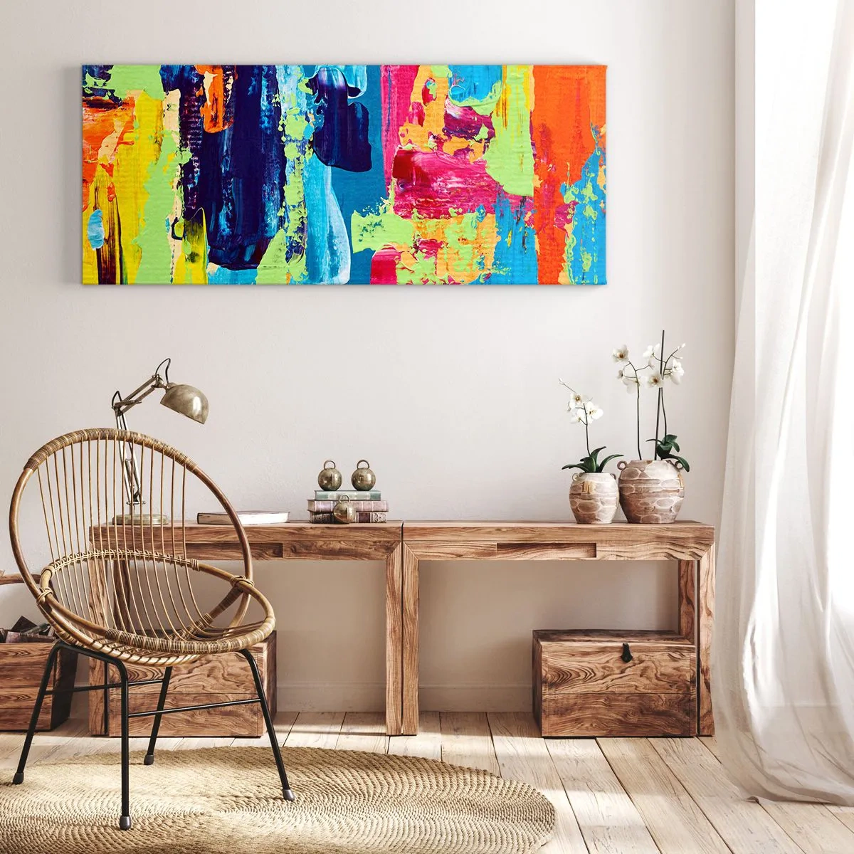 Cuadro sobre lienzo - Impresión de Imagen - ¡La vida es hermosa! - 100x40 cm