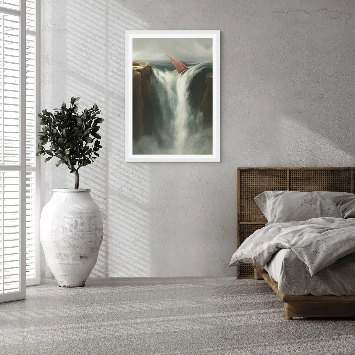 Póster en marco blanco - Precauciones de la vida - 61x91 cm