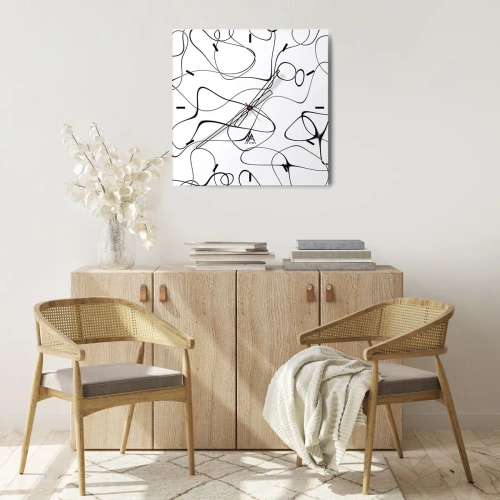 Reloj de pared - Reloj de vidrio - Los caminos de la vida, las vicisitudes del destino - 40x40 cm