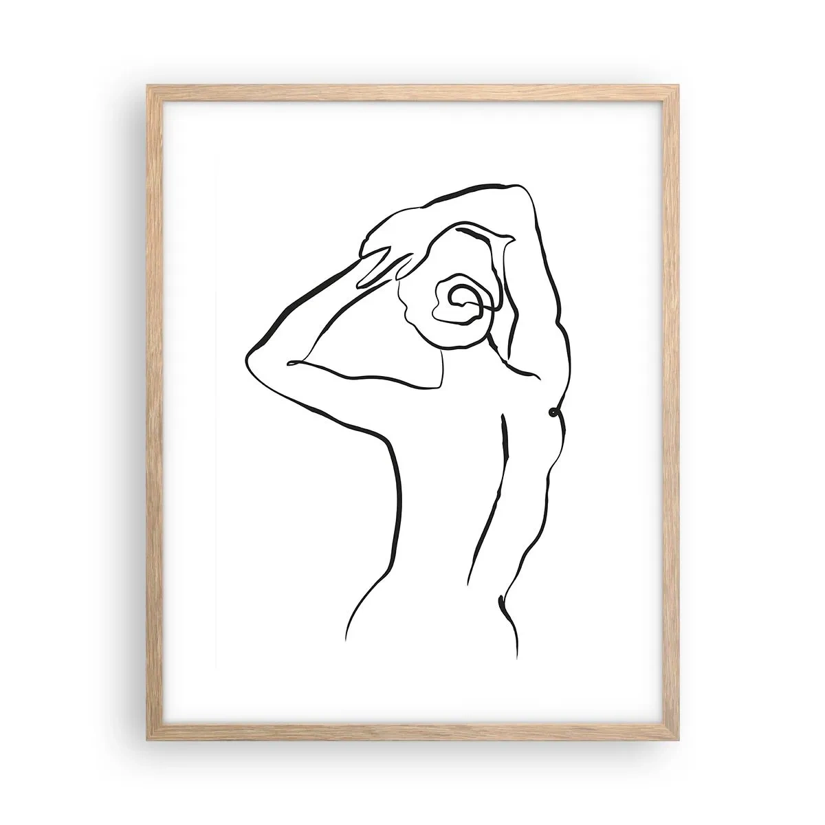 Póster en marco roble claro - Pose matinal - 40x50 cm