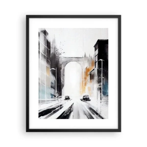 Póster en marco negro - Estudio de la ciudad: arquitectura y movimiento - 40x50 cm