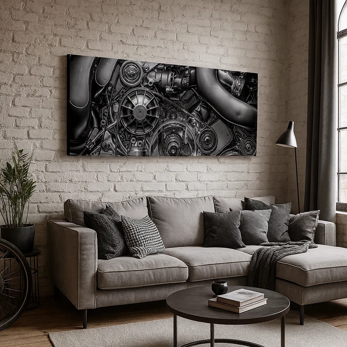 Cuadro sobre lienzo - Impresión de Imagen - La poesía de la mecánica - 30x30 cm
