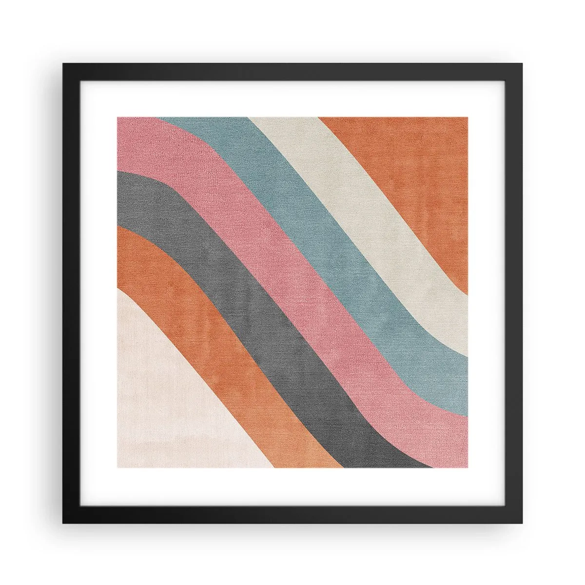 Póster en marco negro - Composición diagonal - movimiento - 40x40 cm