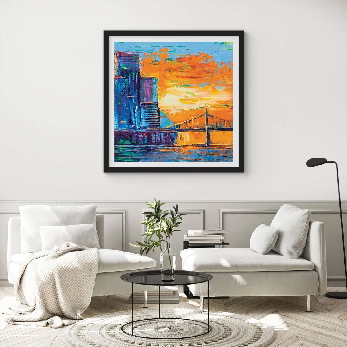 Póster en marco negro - Cultura y naturaleza - 40x40 cm