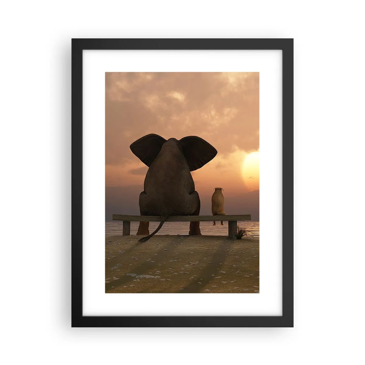 Póster en marco negro - Es bueno estar en silencio juntos - 30x40 cm