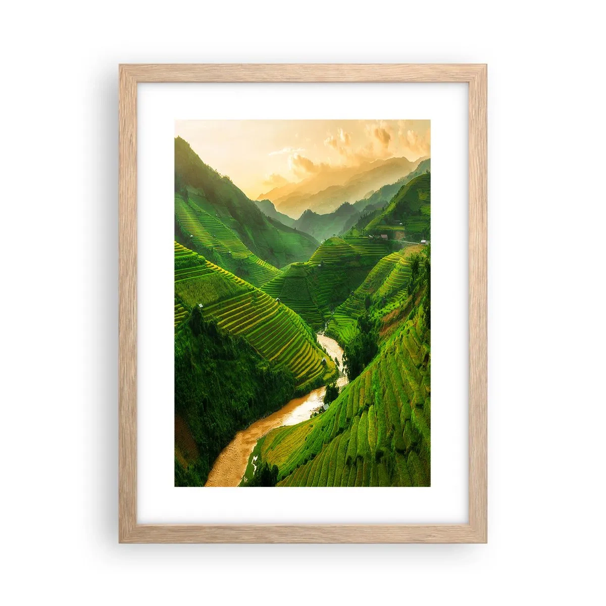Póster en marco roble claro - Valle vietnamita - 30x40 cm