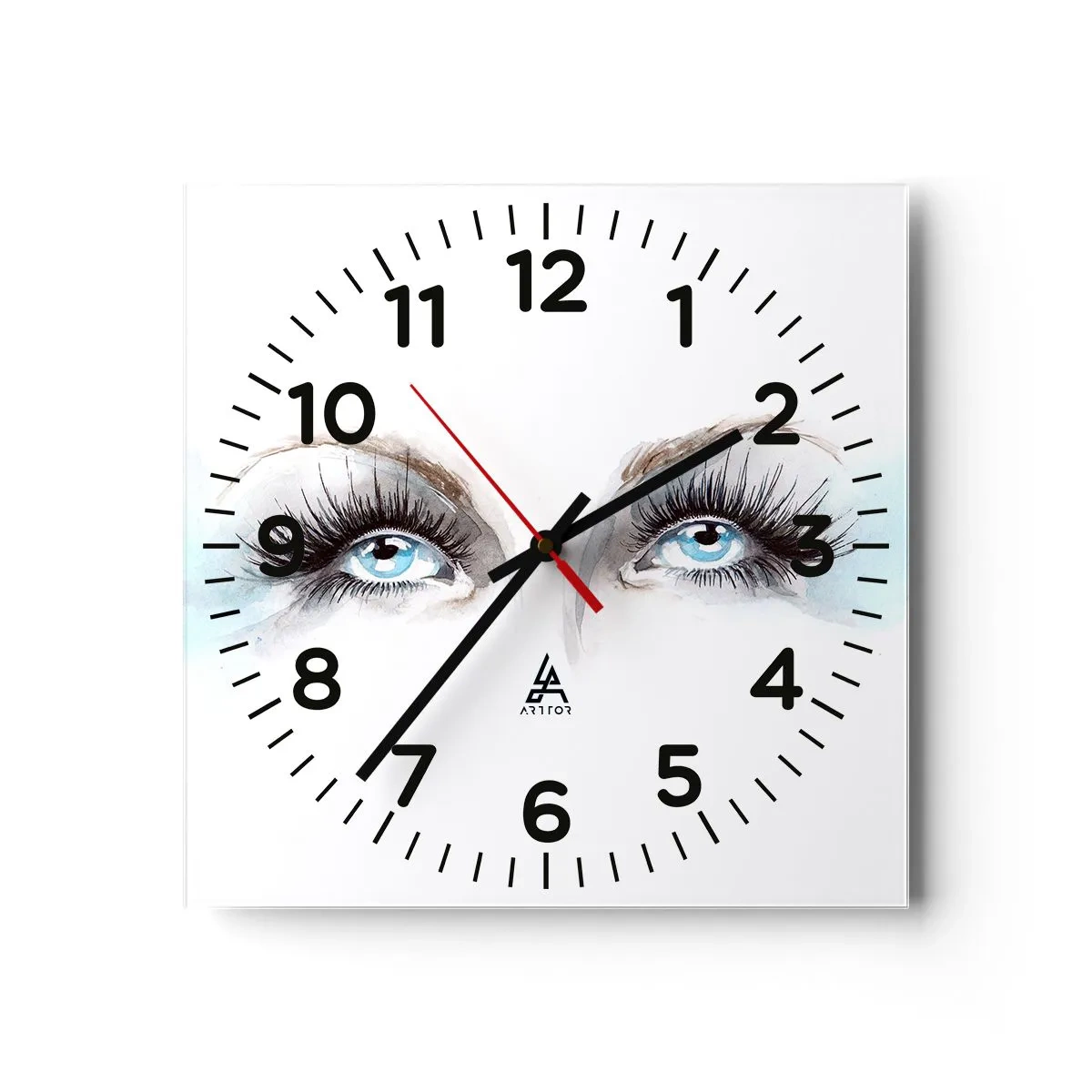 Reloj de pared - Reloj de vidrio - ¿Los ojos de un ángel? - 30x30 cm