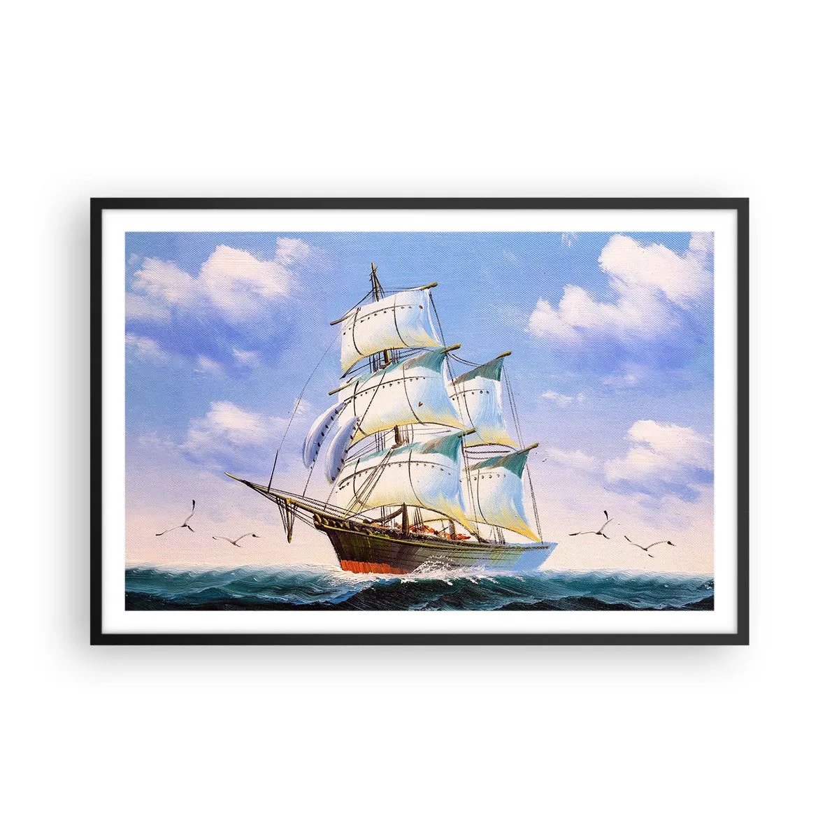 Póster en marco negro - Orgulloso con el viento - 91x61 cm