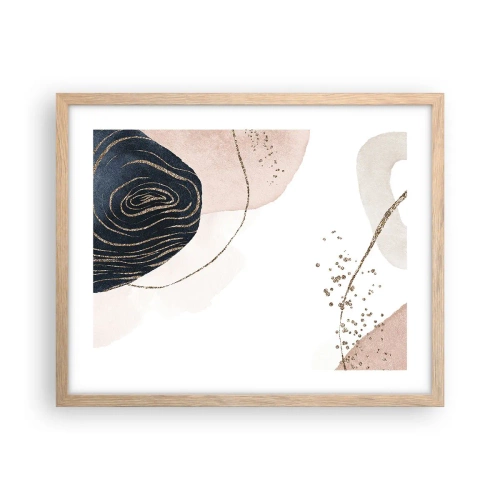 Póster en marco roble claro - Todo fluye - 50x40 cm