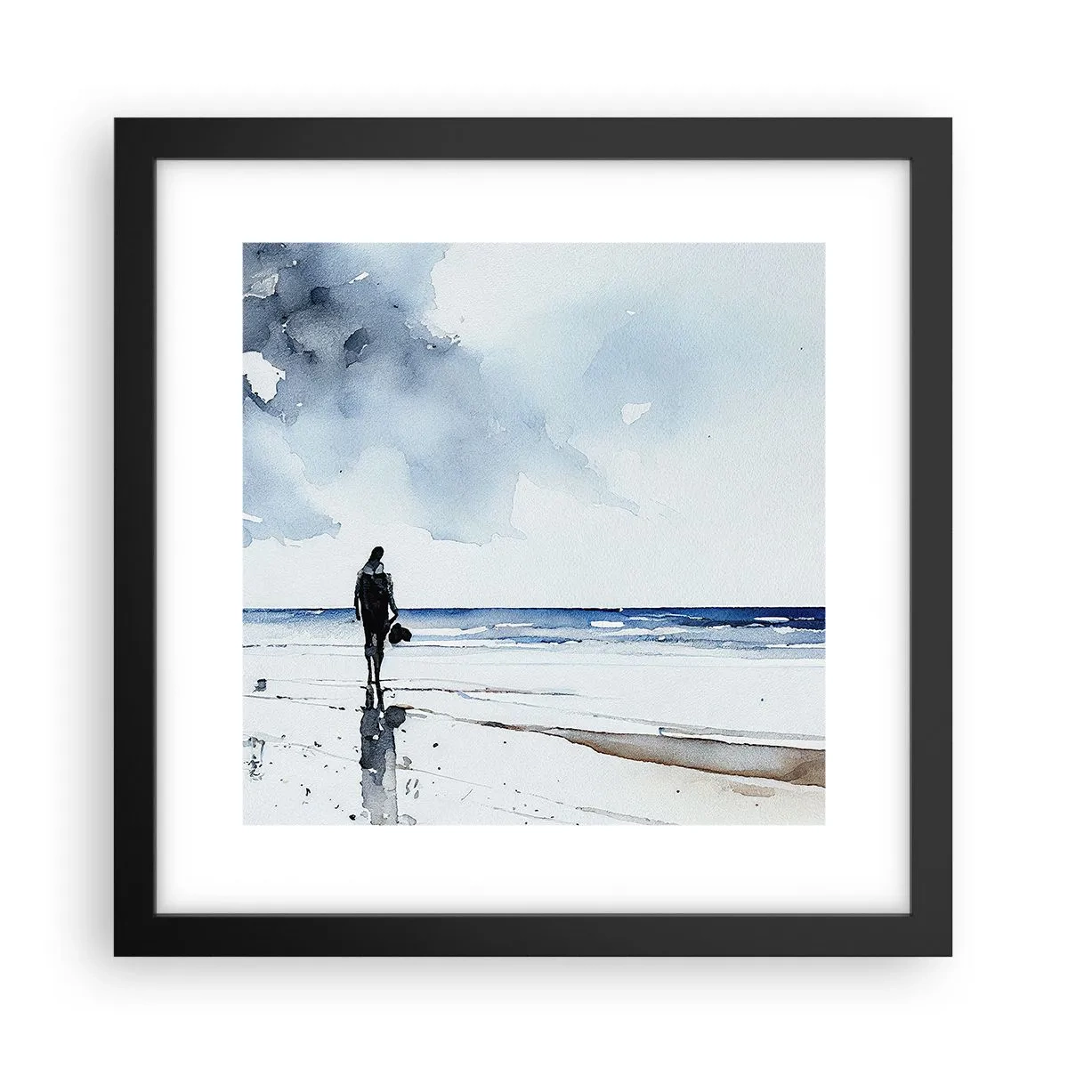 Póster en marco negro - Conversación con el mar - 30x30 cm