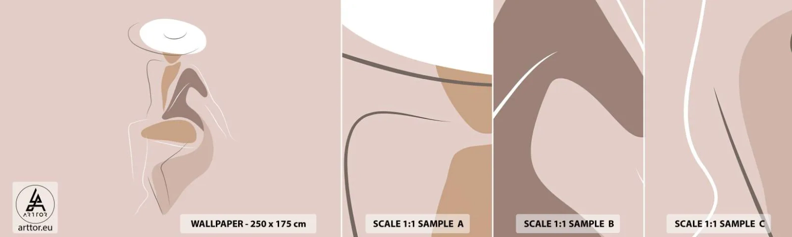 Muestra De Fotomural Standard Eco - Una auténtica dama - Gráficos, Mujer, mujer con sombrero - 100x30 cm