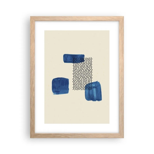 Póster en marco roble claro - Un cuarteto abstracto - 30x40 cm