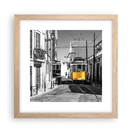 Póster en marco roble claro - Espíritu de Lisboa - 30x30 cm