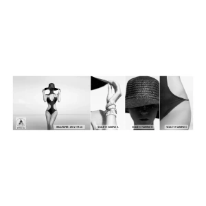 Muestra de fotomural autoadhesivo Deluxe Sticker - Mi nombre es Elegancia - Mujer, Playa, Moda - 100x30 cm