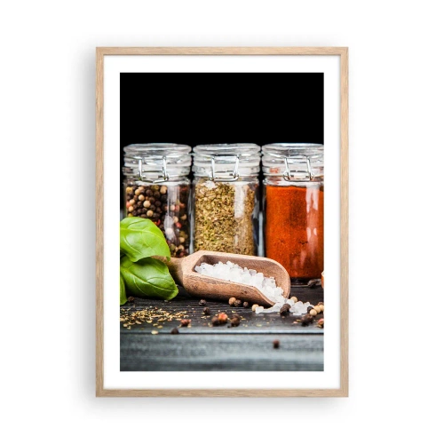 Póster en marco roble claro - Para que la vida sepa bien - 50x70 cm