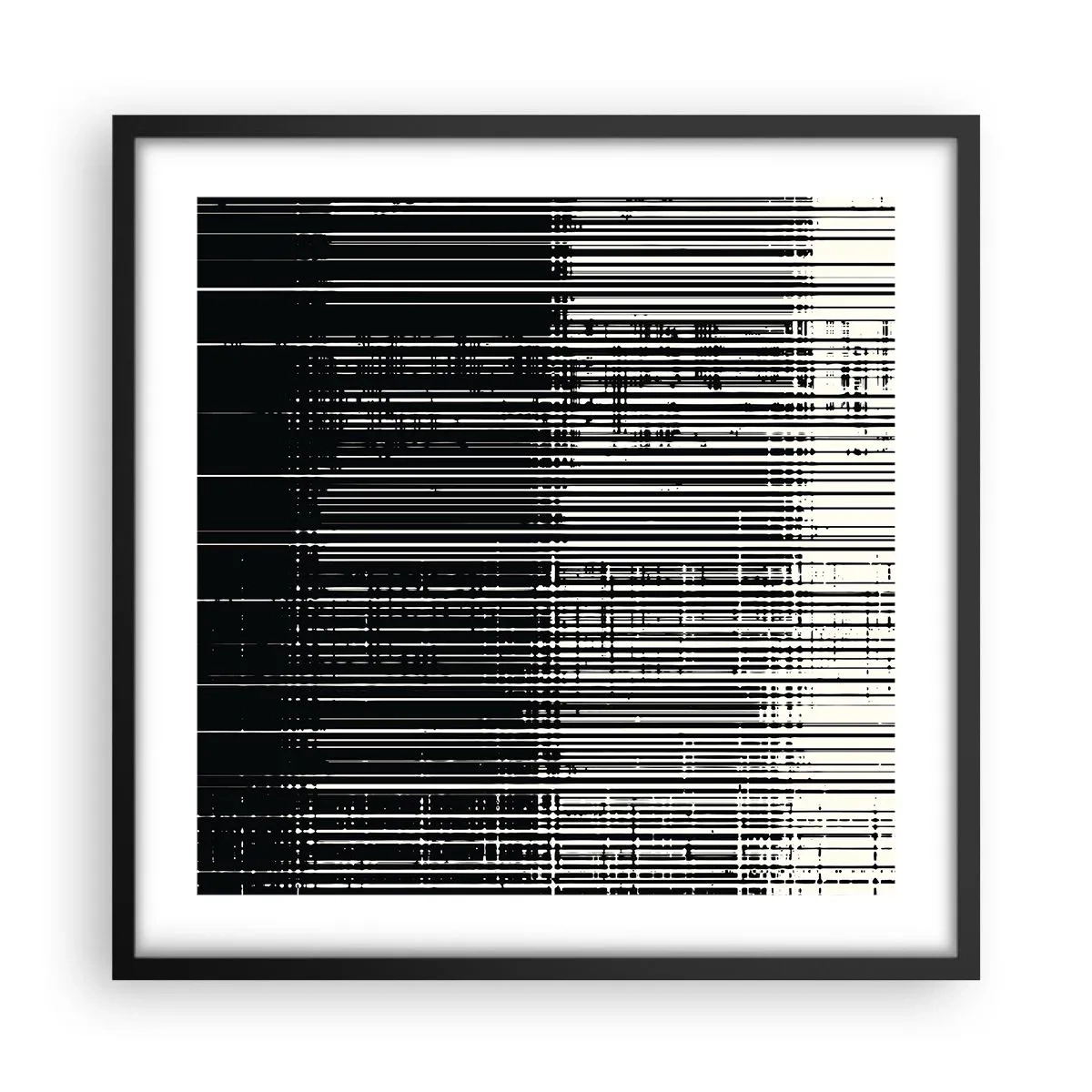 Póster en marco negro - Ondas y vibraciones - 50x50 cm