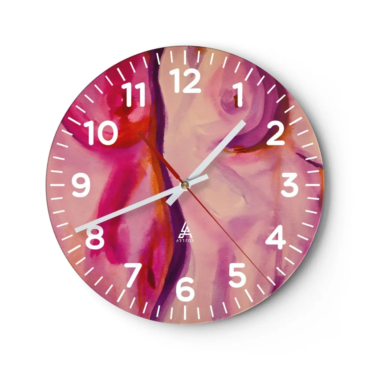 Reloj de pared - Reloj de vidrio - Una oda a la feminidad - 40x40 cm