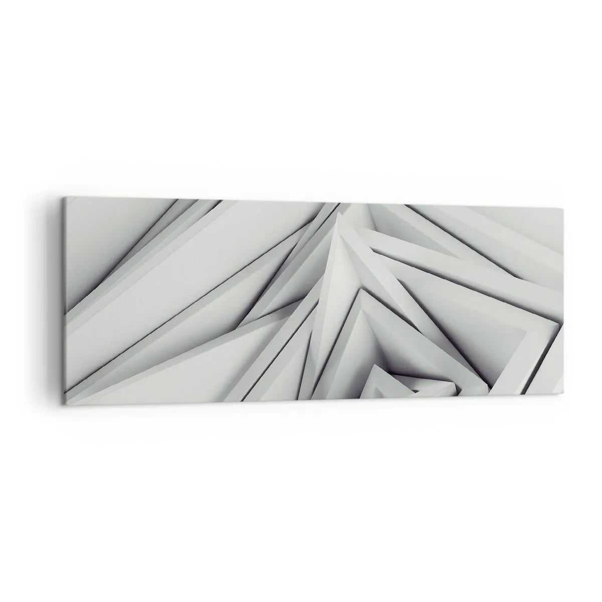 Cuadro sobre lienzo - Impresión de Imagen - Una composición abstracta de formas geométricas en tonos de gris. - 140x50cm - Ángulos afilados - Decoración de pared moderna para salón y dormitorio ARTTOR