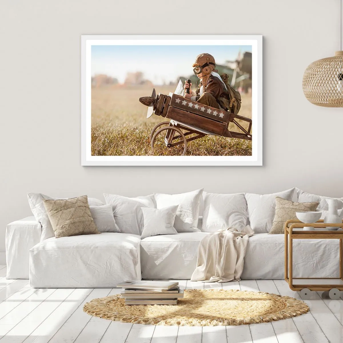 Póster en marco blanco - Despegue hacia un sueño - 70x50 cm