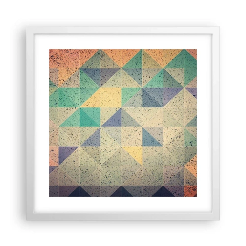Póster en marco blanco - República de los triángulos - 40x40 cm