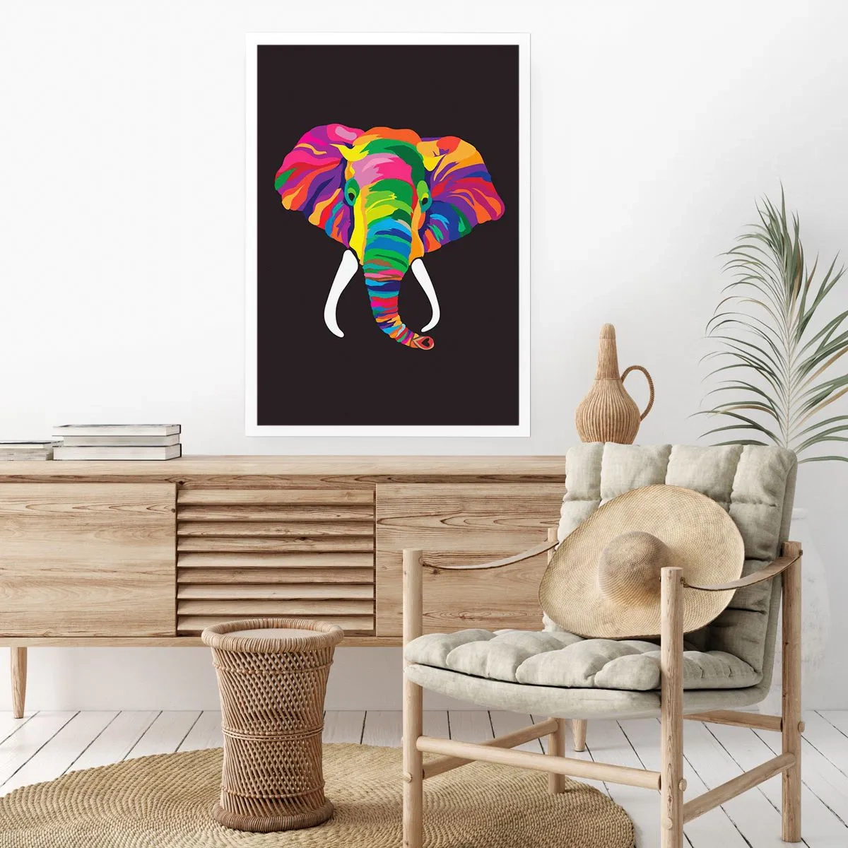 Póster - El elefante al que le gustaba bañarse en el arco iris - 61x91 cm