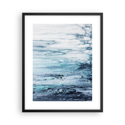 Póster en marco negro - Carámbanos de azul - 40x50 cm