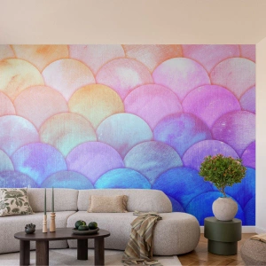 Fotomural Premium Sand - Concha de perla - Pastel, Burbujas, Escamas - 350x256 cm