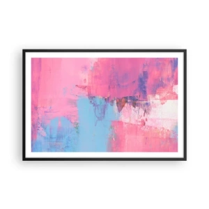 Póster en marco negro - Rosa, azul y una pizca de luz - 91x61 cm