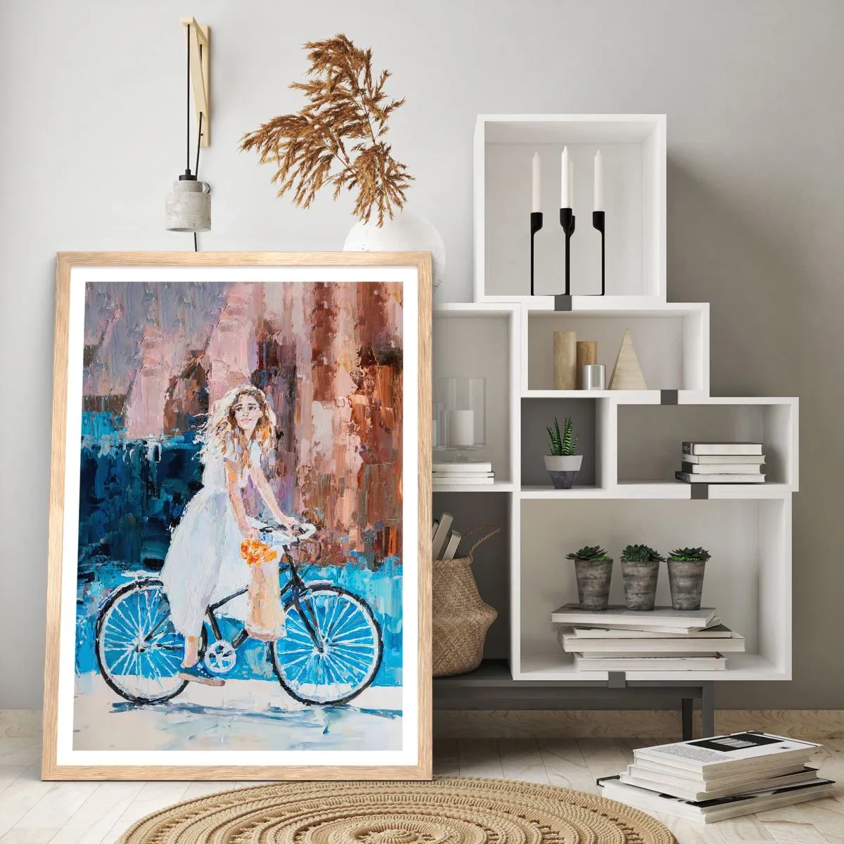 Póster en marco roble claro - Alegría por la mañana - 40x50 cm