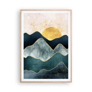 Póster en marco roble claro - Más allá de las siete montañas - 70x100 cm