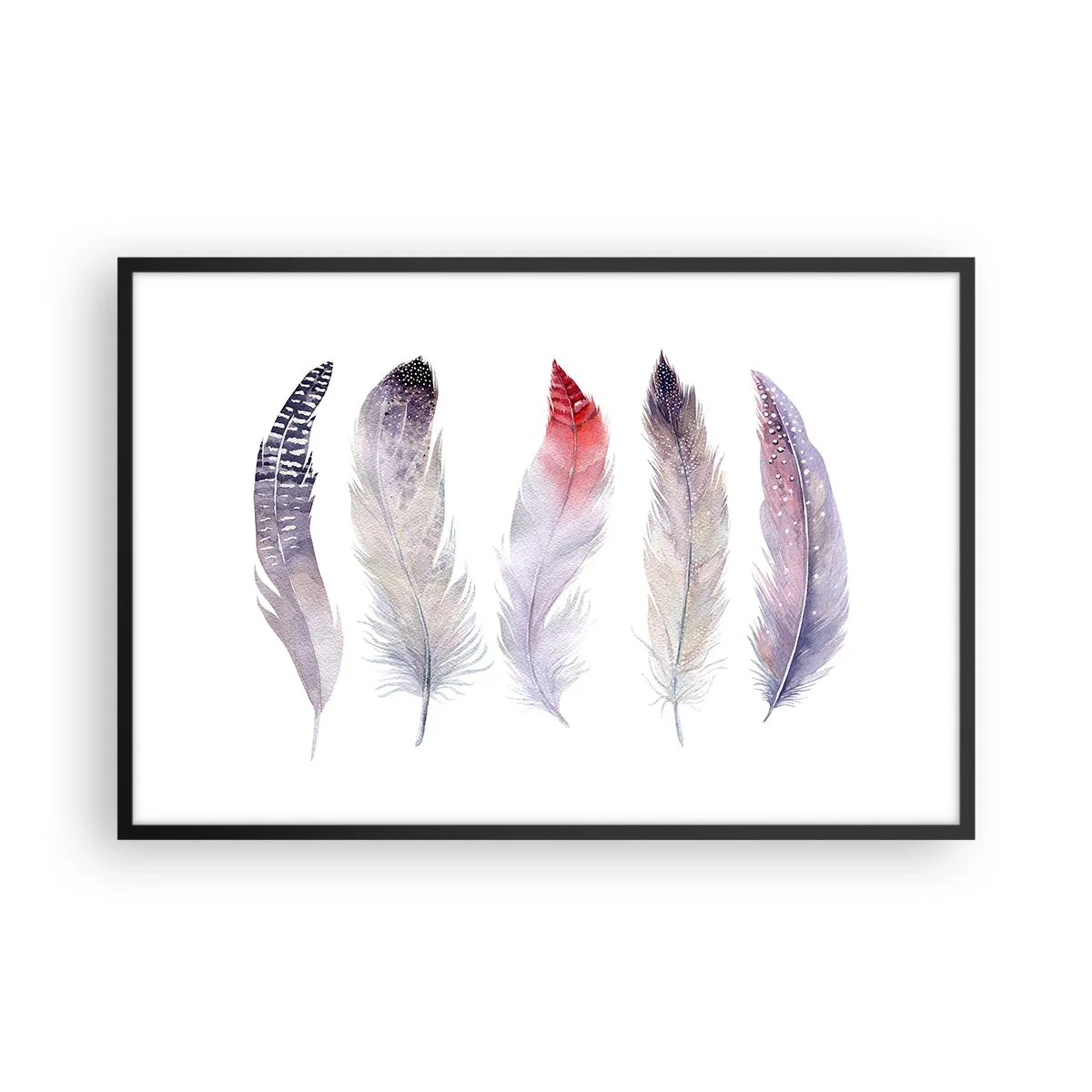 Póster en marco negro - Suave como la niebla de muchos colores - 91x61 cm
