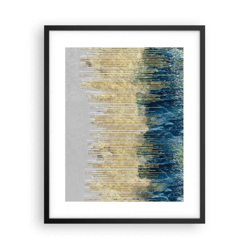 Póster en marco negro - Frontera de líneas doradas - 40x50 cm